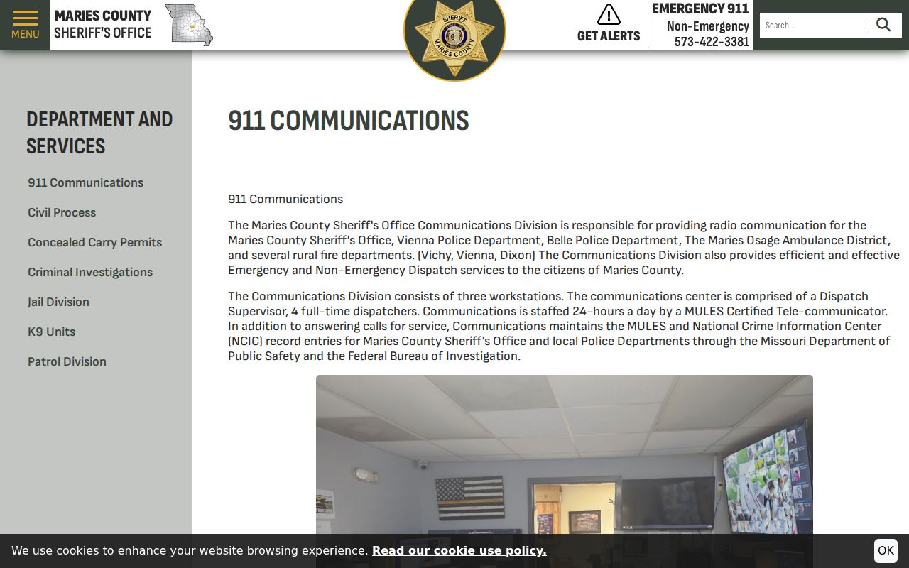 Maries County dispatch serving Vienna police and criminal records