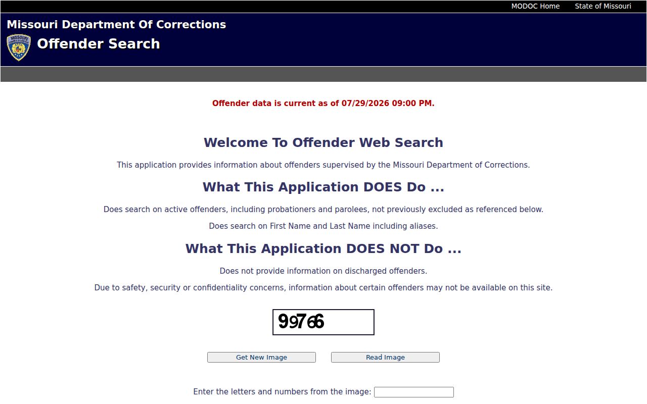 Maries County criminal record search through Missouri DOC Offender Search